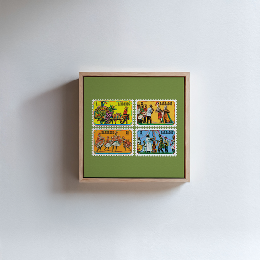 Crop Over Festival 1975 Stamp Print - Framed Canvas Print