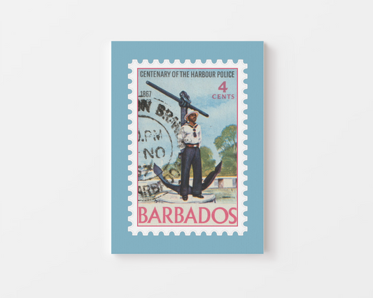 Barbados 1967 Stamp of the Harbour Police - Framed Canvas Print