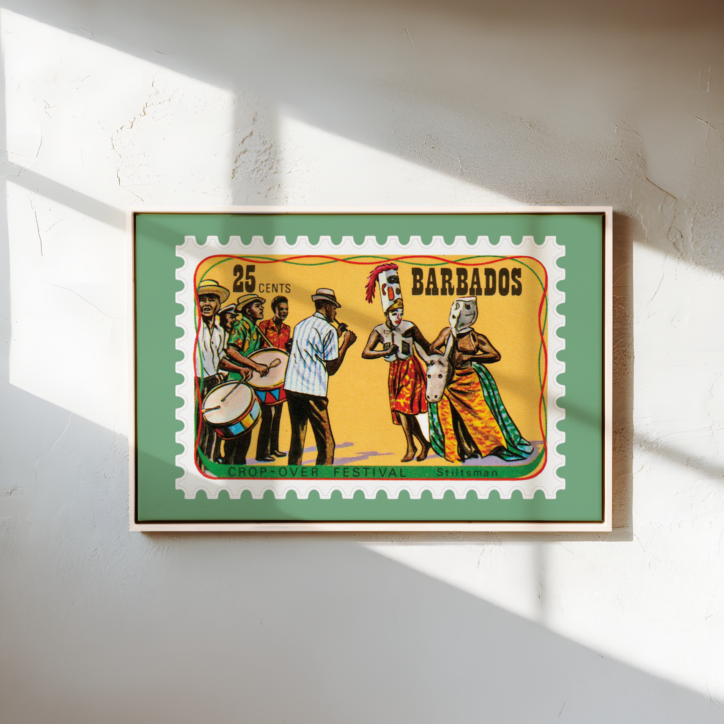 1975 Barbados Crop Over Festival stamp - Framed Canvas Print