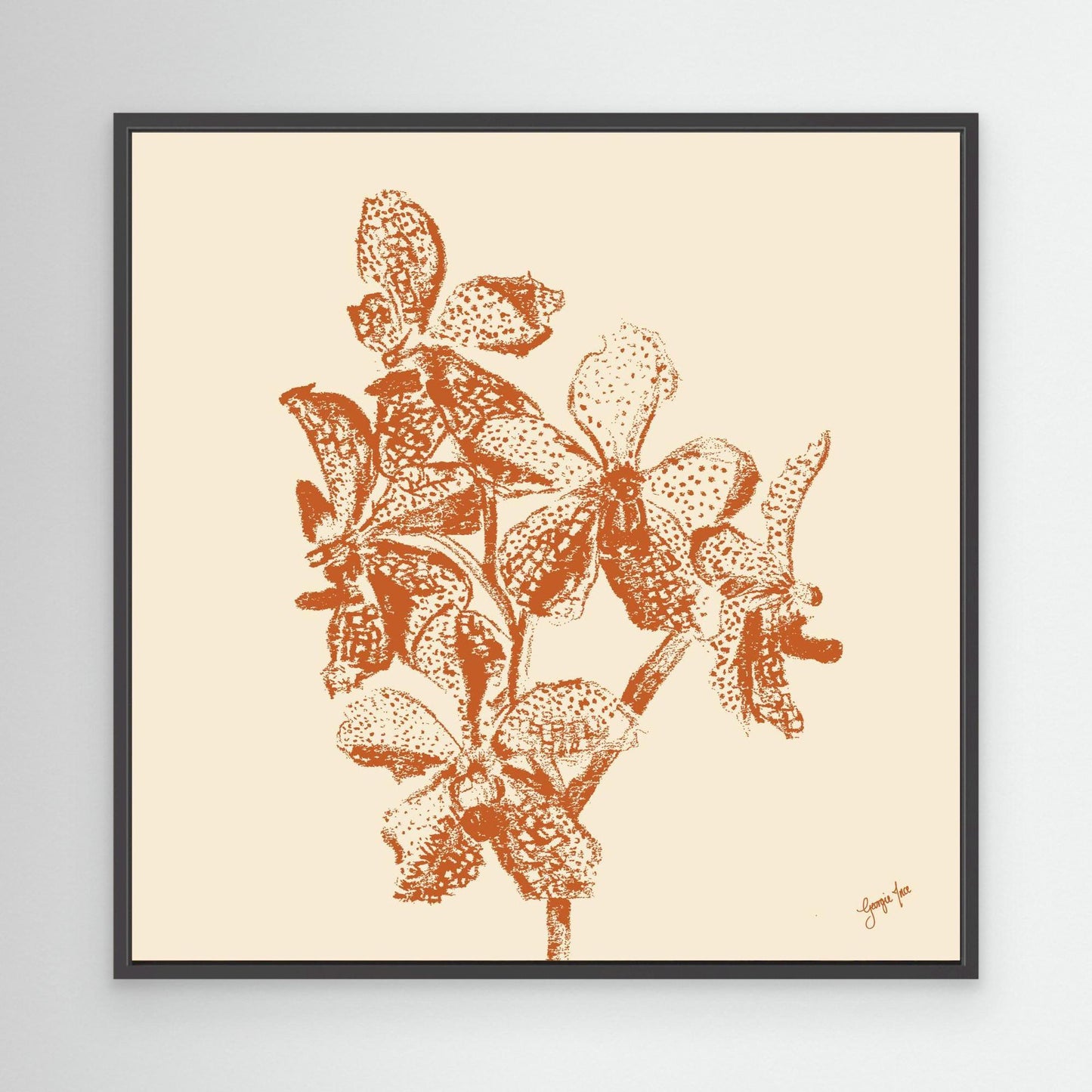 Orange Orchid Art Print - Framed Canvas Print