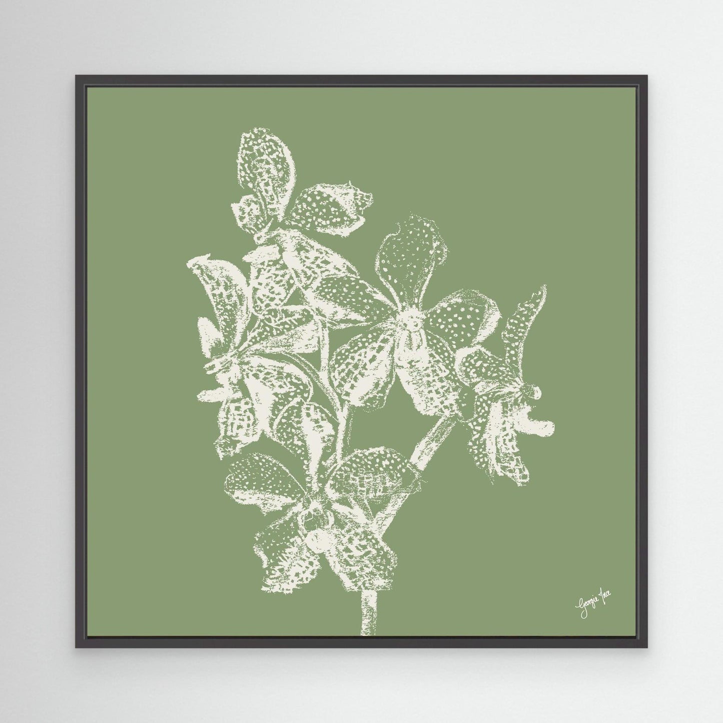 Green Orchid Art Print - Framed Canvas Print