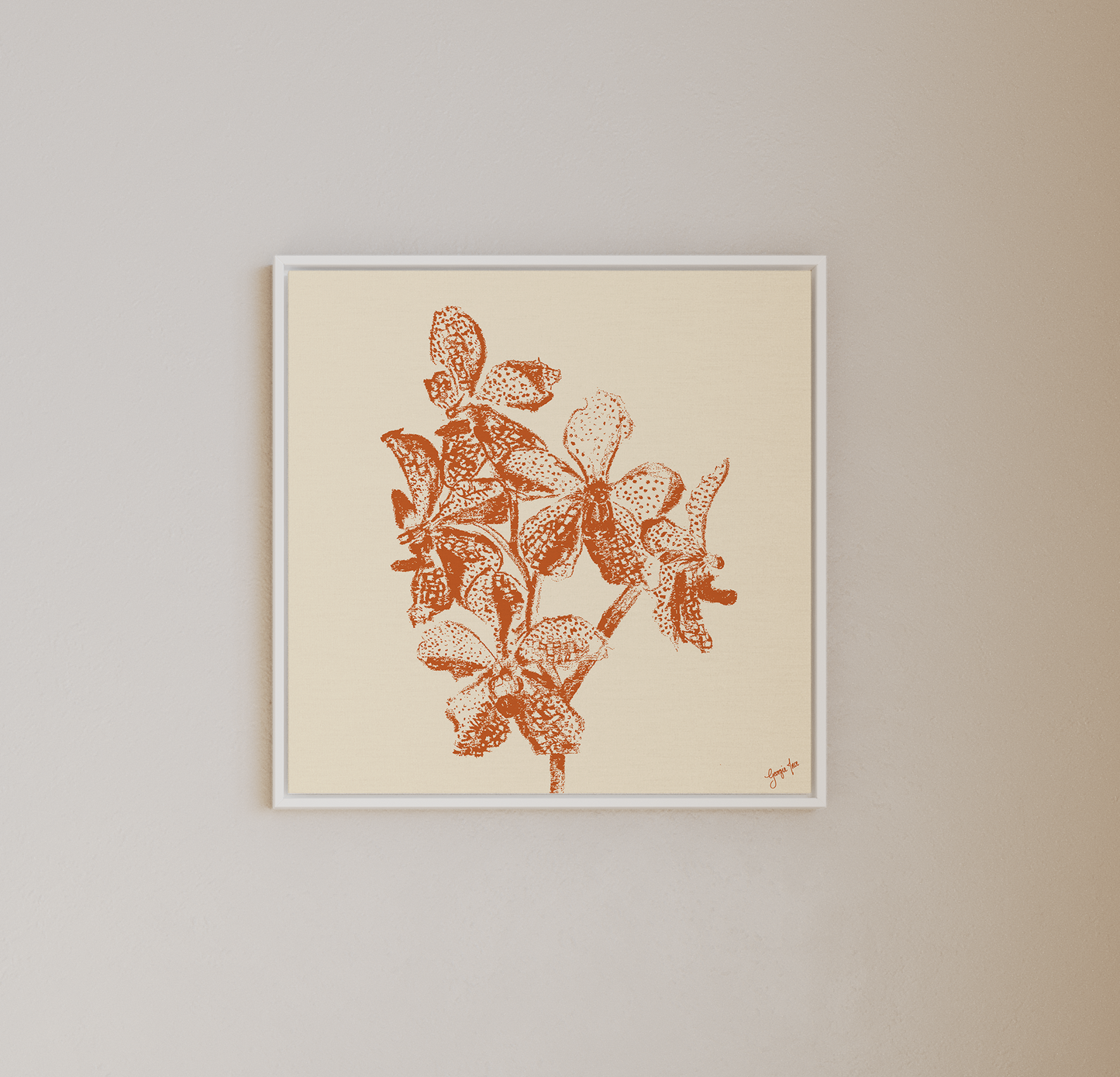 Orange Orchid Art Print - Framed Canvas Print