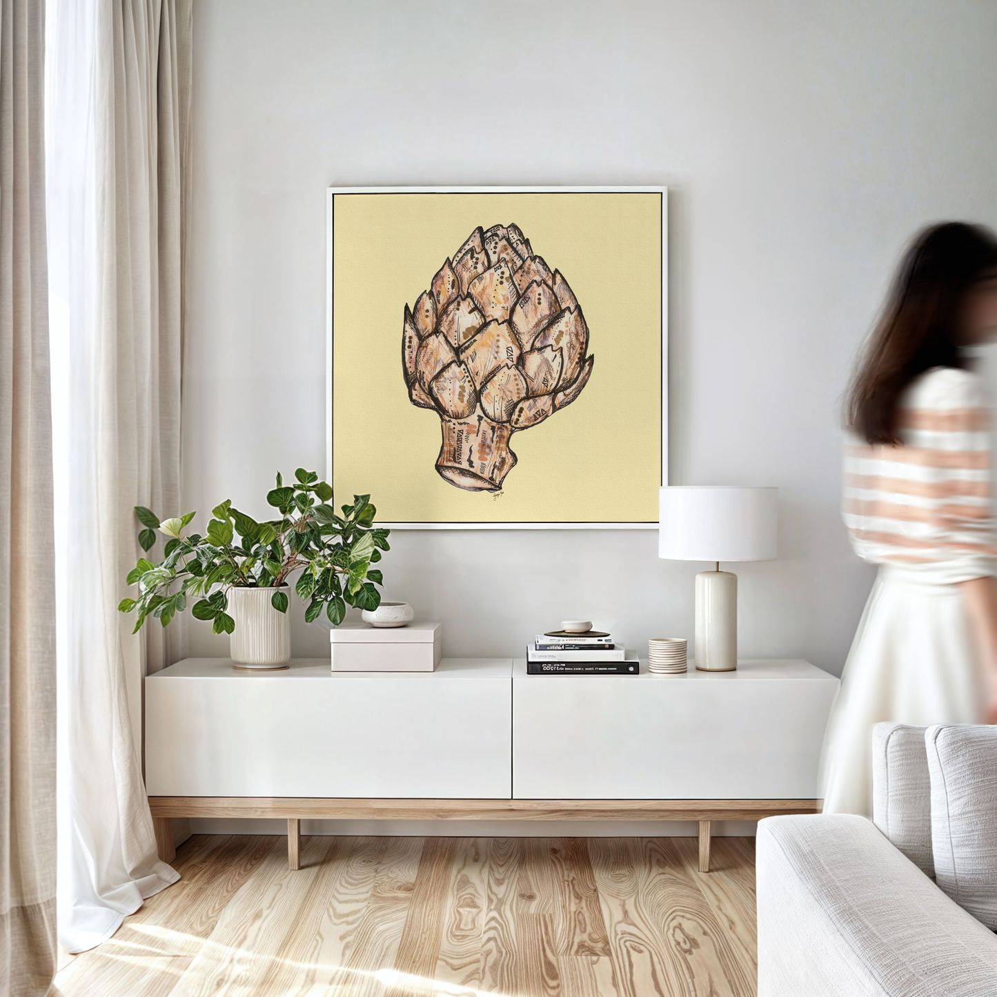 Butter Yellow Artichoke Wall Art