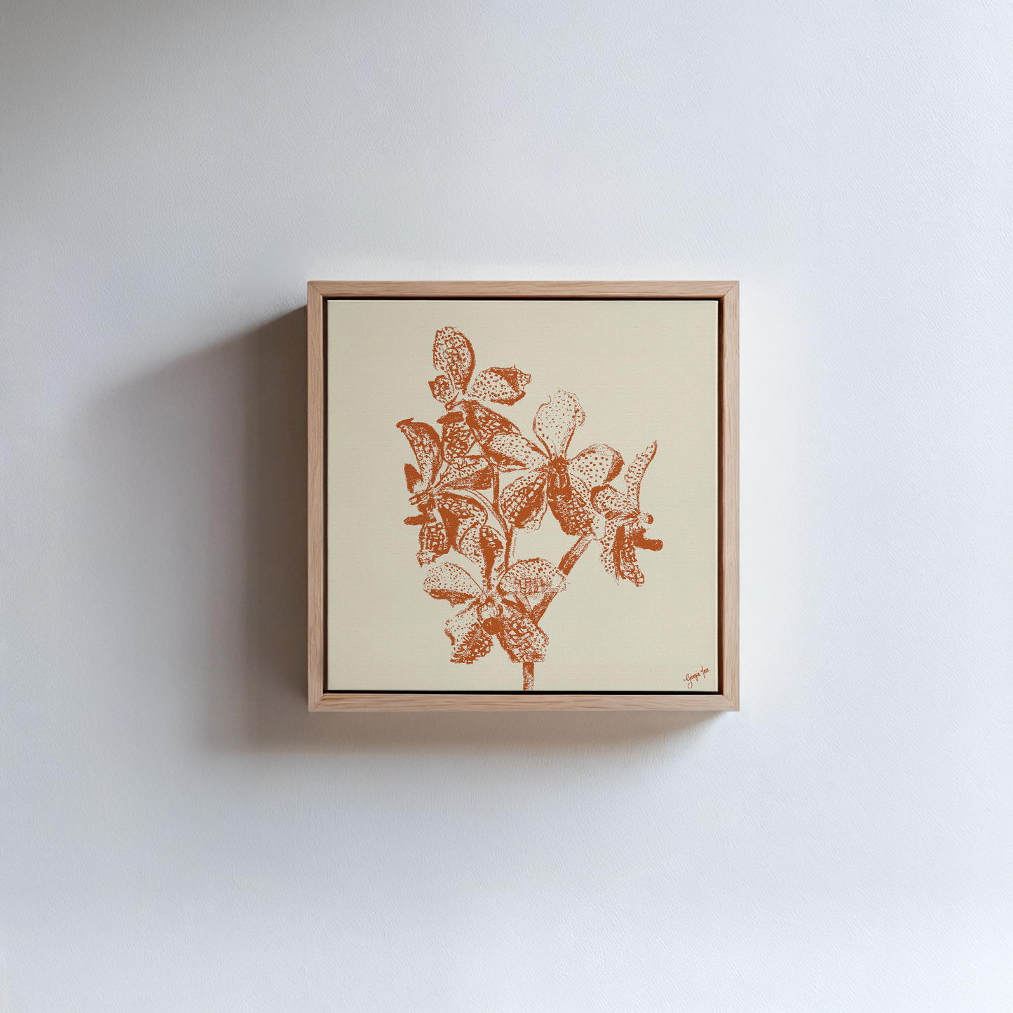 Orange Orchid Art Print - Framed Giclée Canvas Print