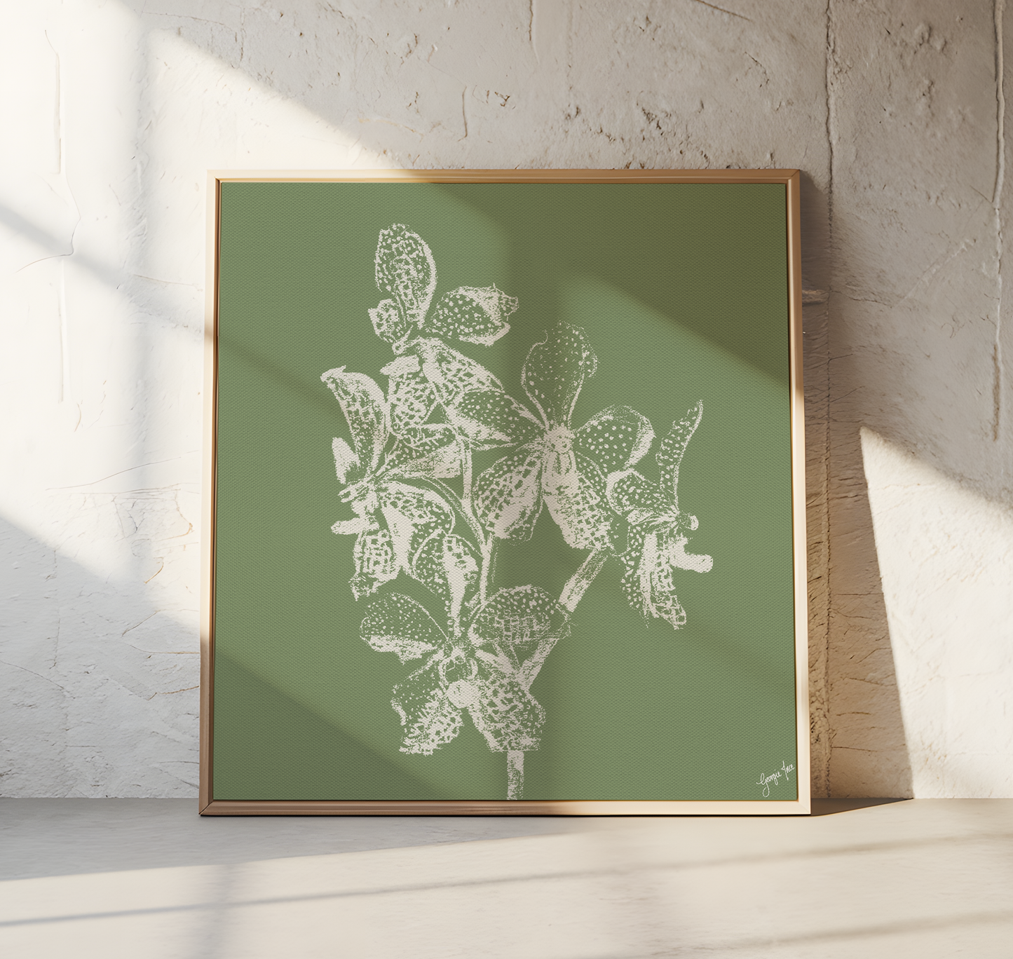 Green Orchid Art Print - Framed Canvas Print