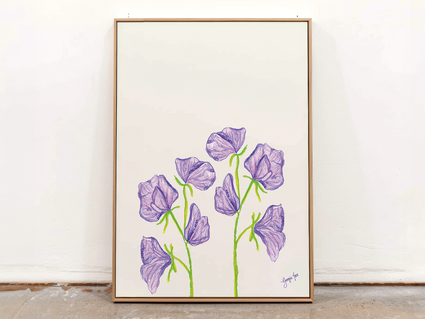 Purple Sweet Pea Botanical Print
