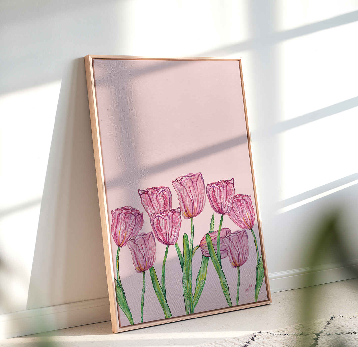 Pink Tulips Giclée Canvas Print