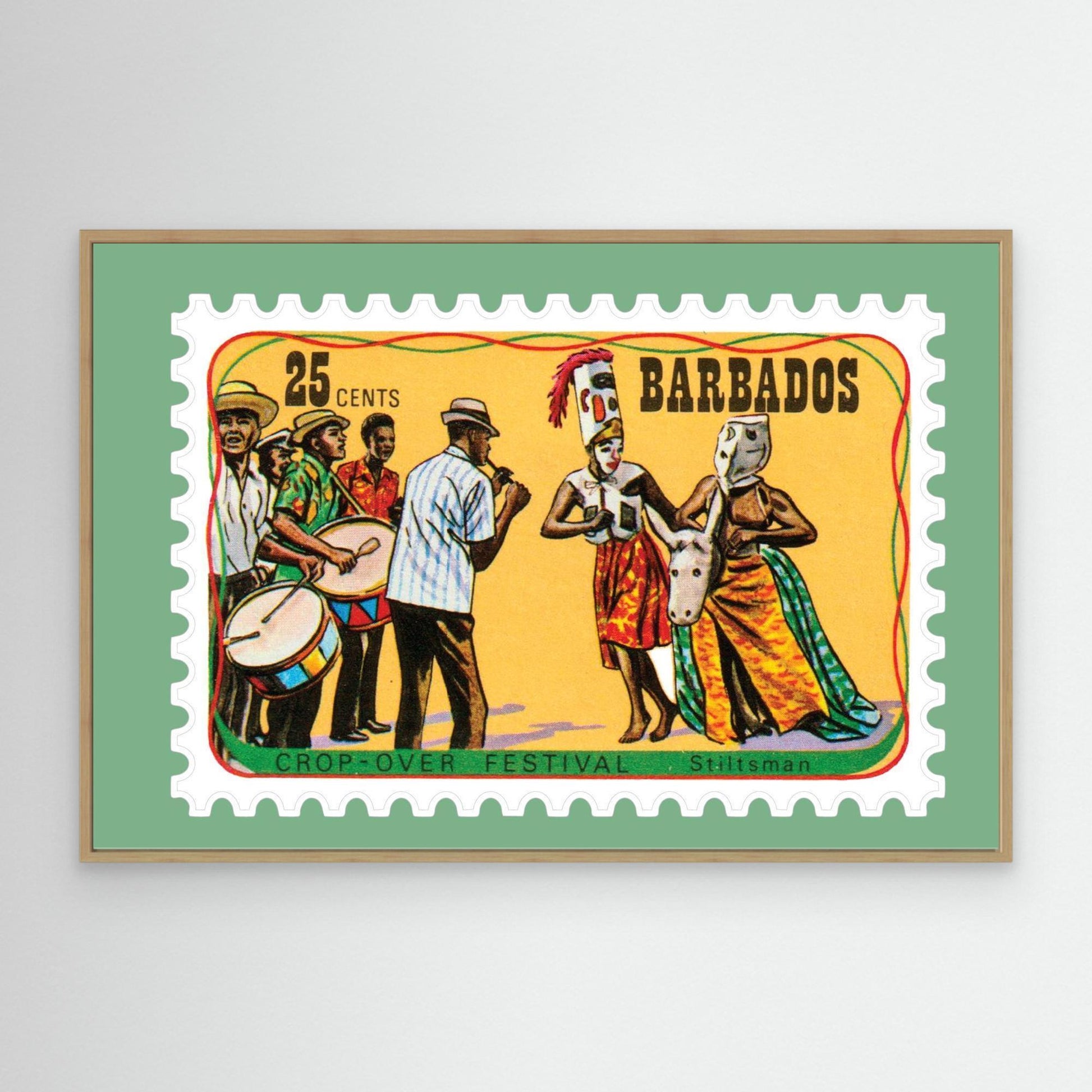 1975 Barbados Crop Over Festival stamp - Framed Canvas Print