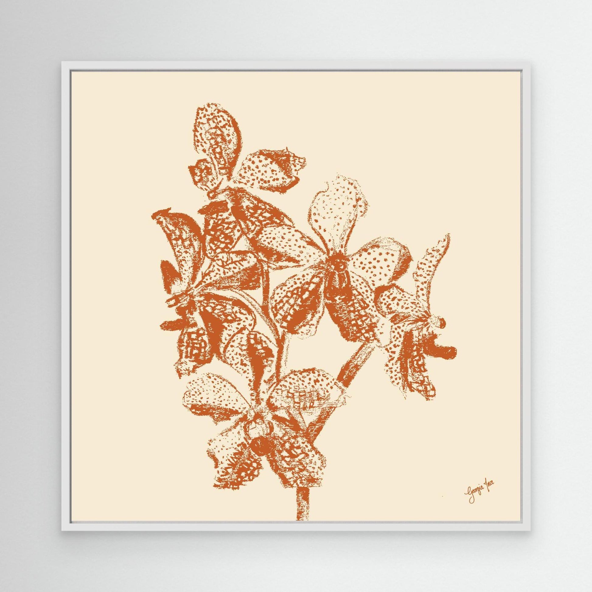 Orange Orchid Art Print - Framed Canvas Print