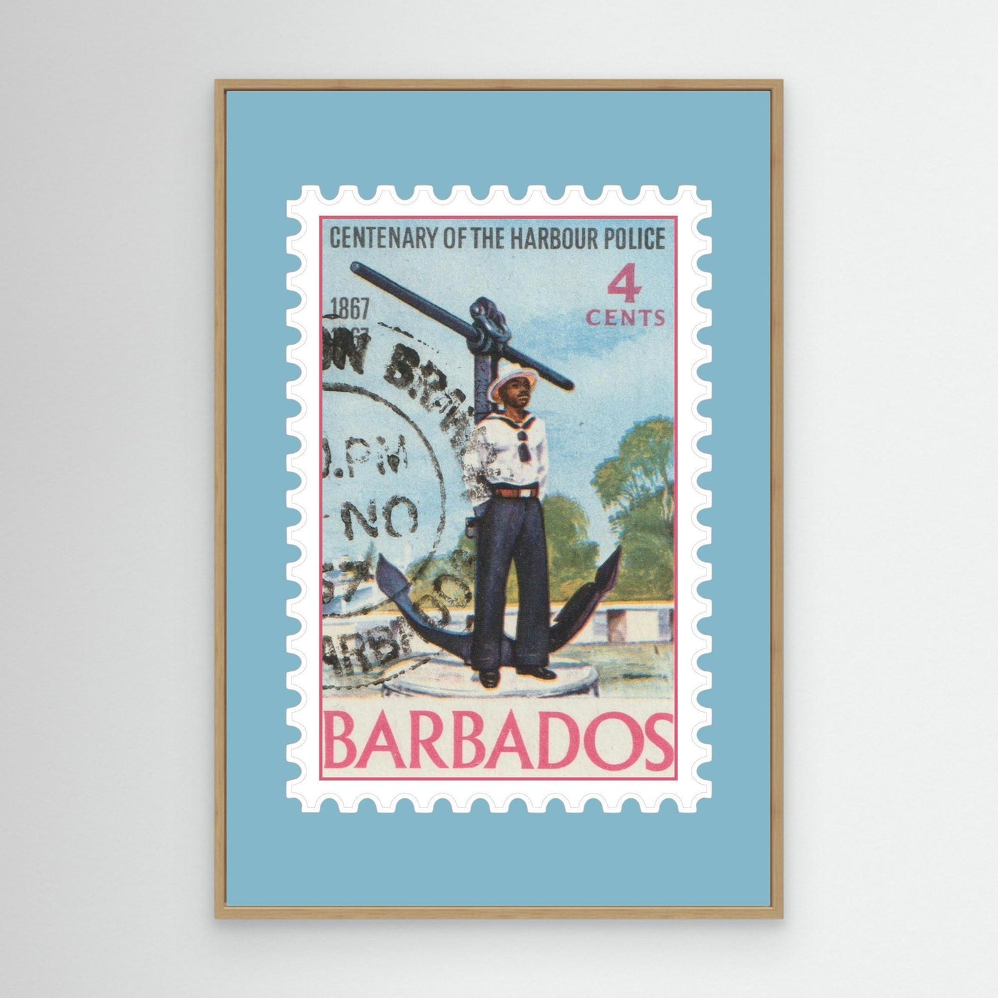 Barbados 1967 of Harbour Police - Framed Canvas Print