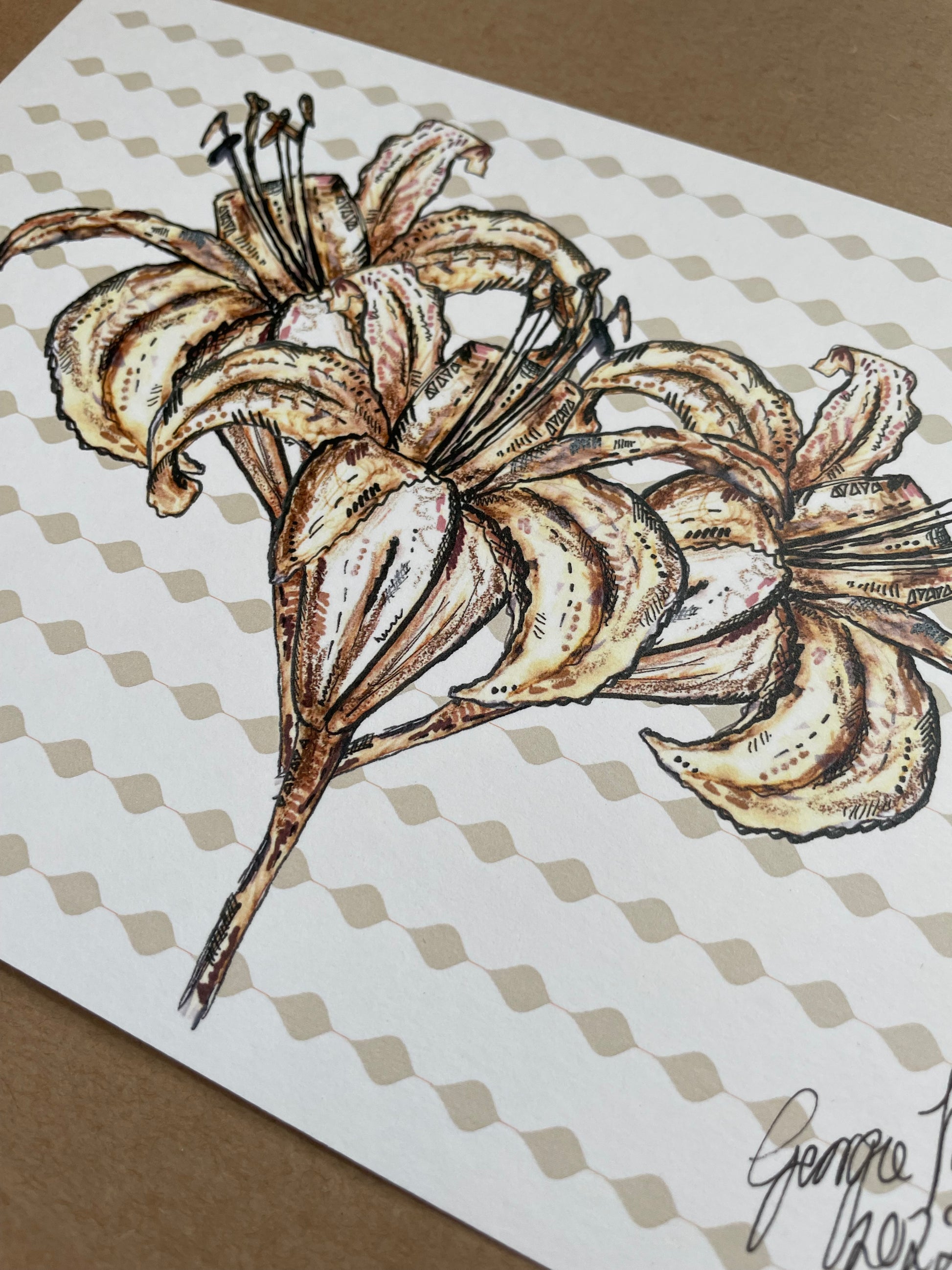 Neutral lily art print/ floral prints