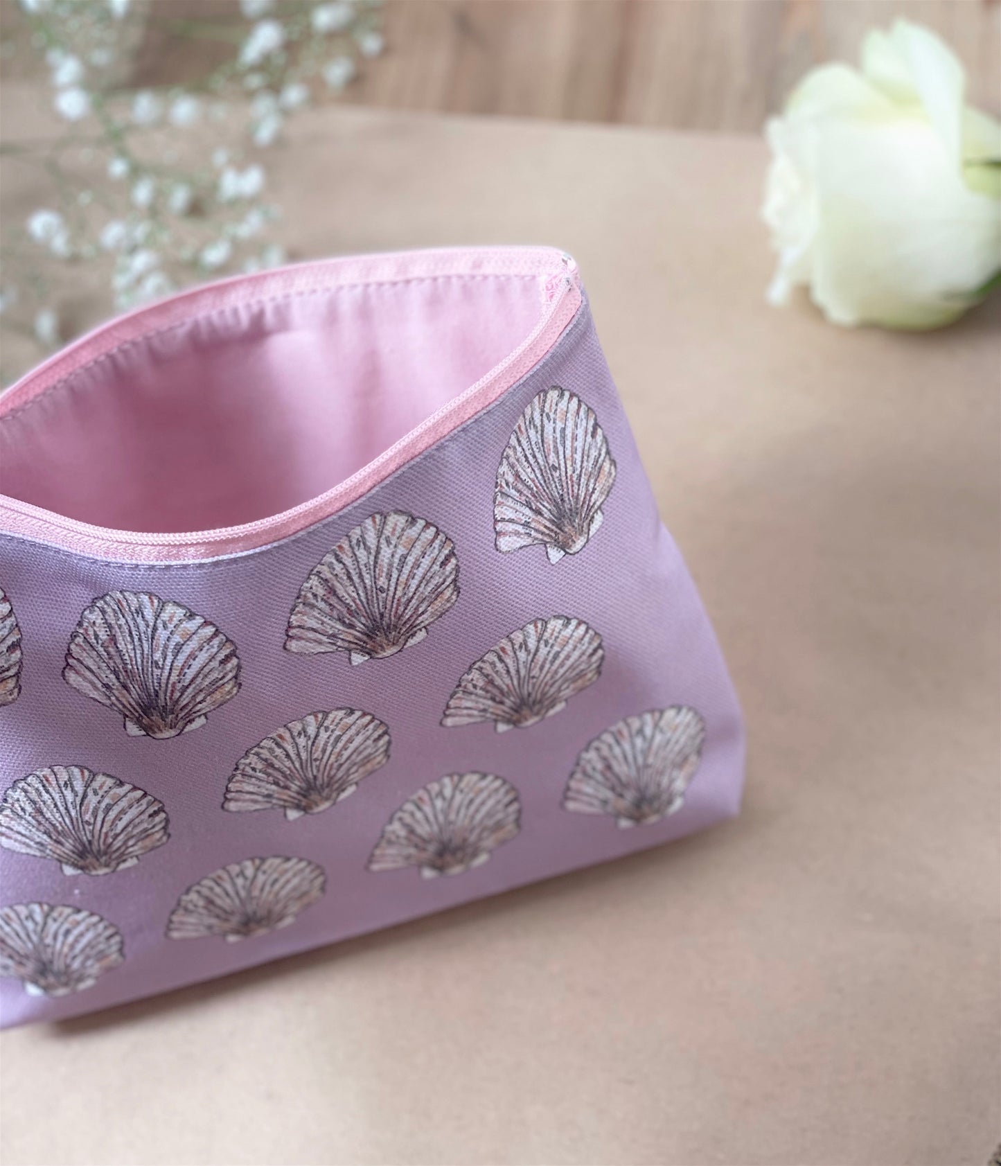 Shell cotton cosmetic bag