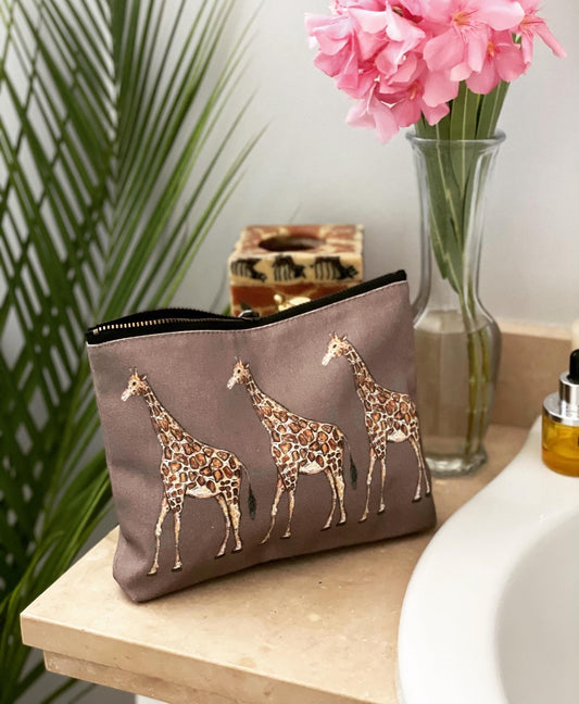 Giraffe cotton cosmetic bag