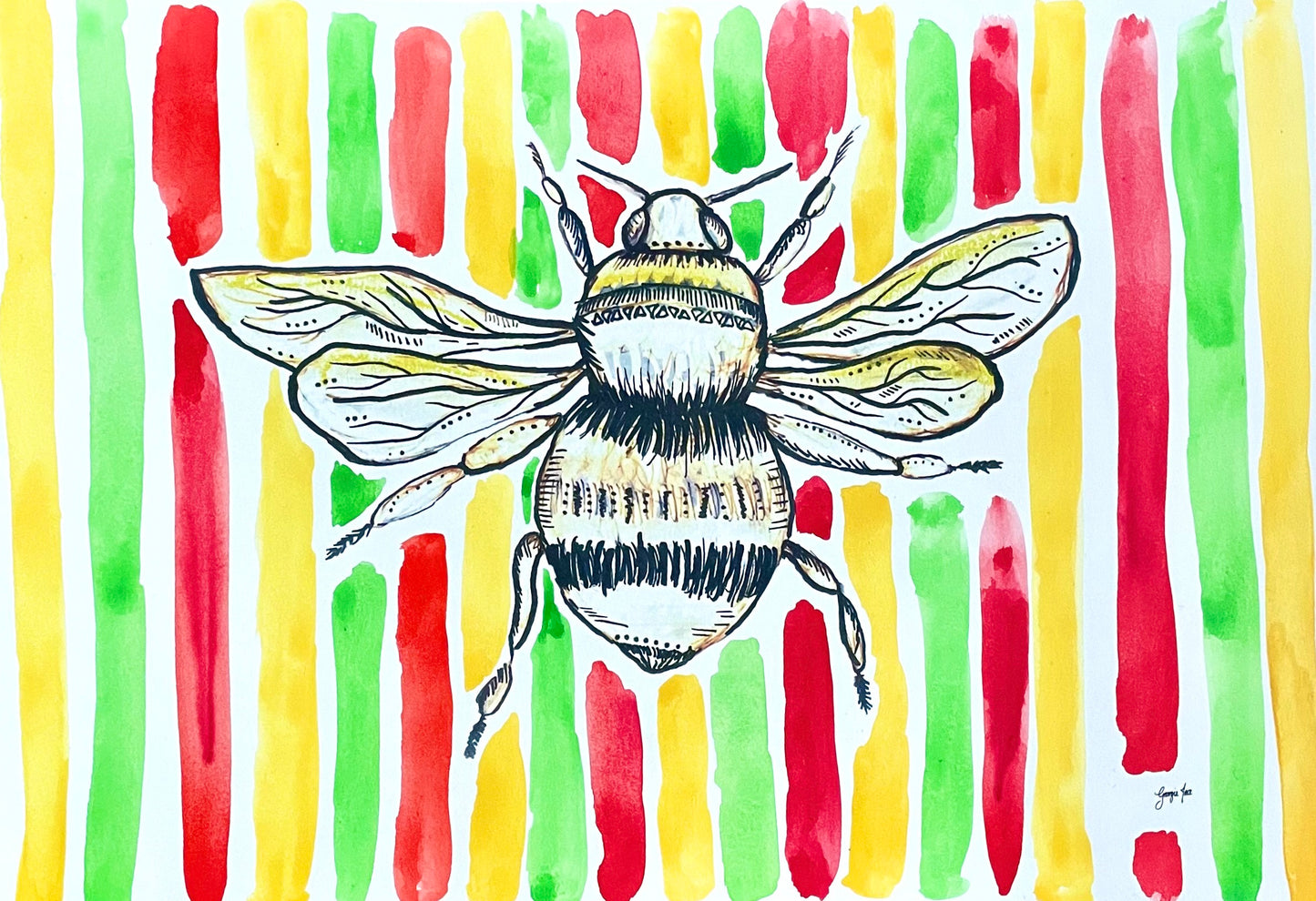 Colourful Bee Print