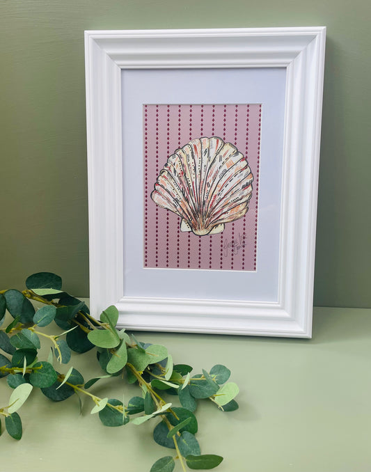 Framed Pink Shell Art Print