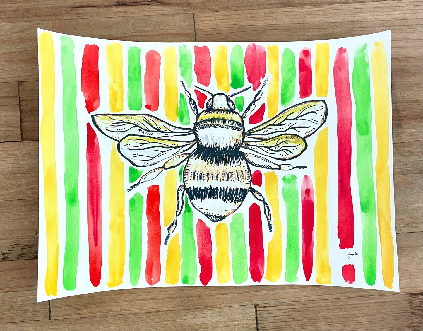 Colourful Bee Print