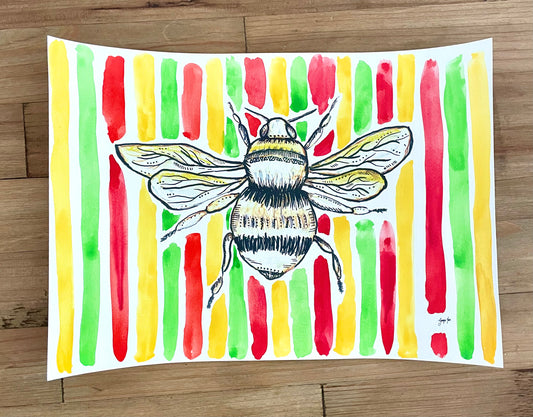 Colourful Bee Print