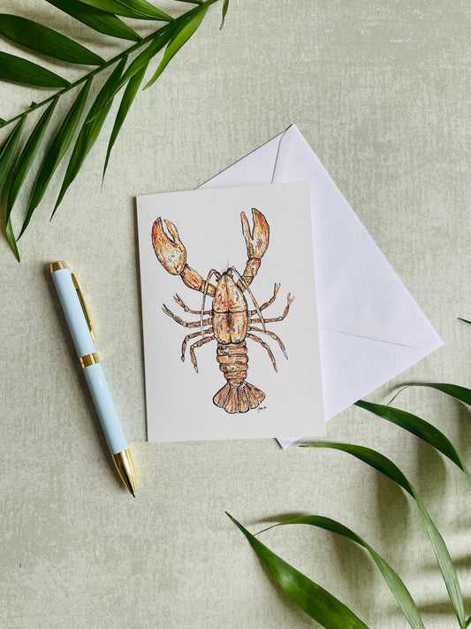 Single illustrated lobster card for all occasions