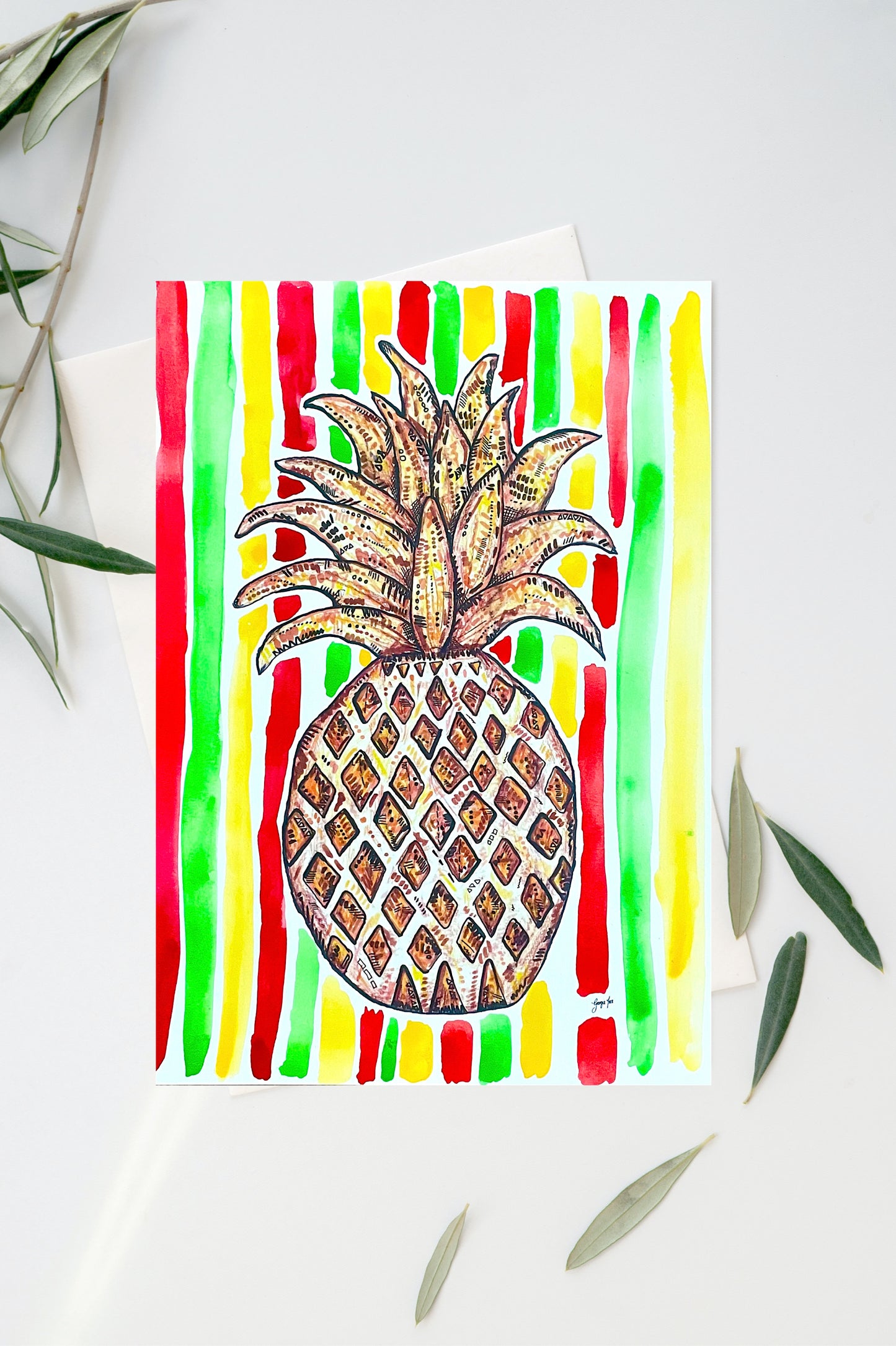 Rasta Pineapple Print