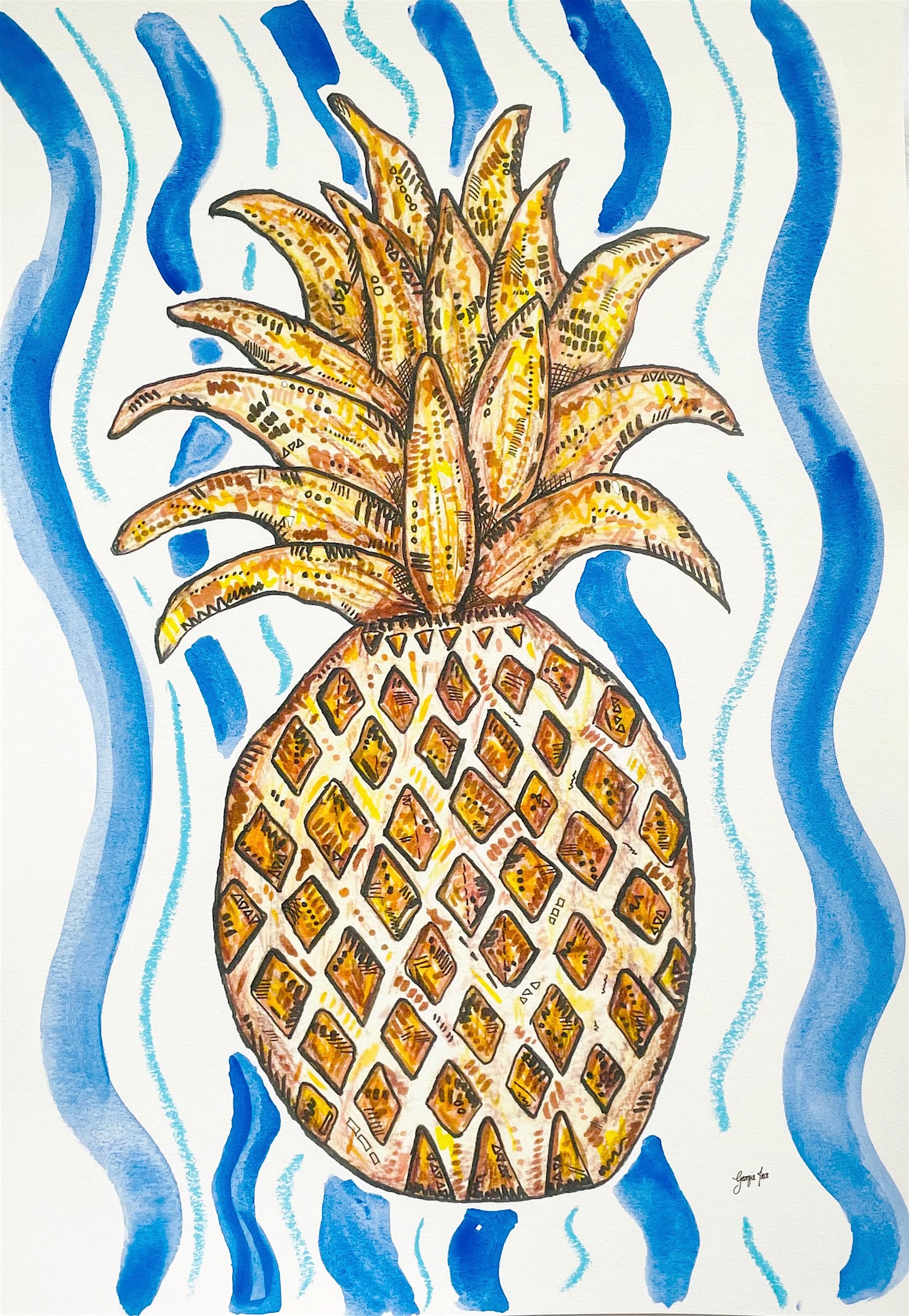 Pineapple Print, Pineapple Poster, Pineapple Design , Pineapple prints for kitchen