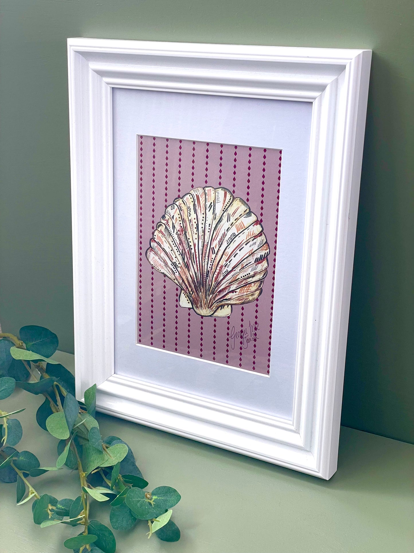 Framed Pink Shell Art Print