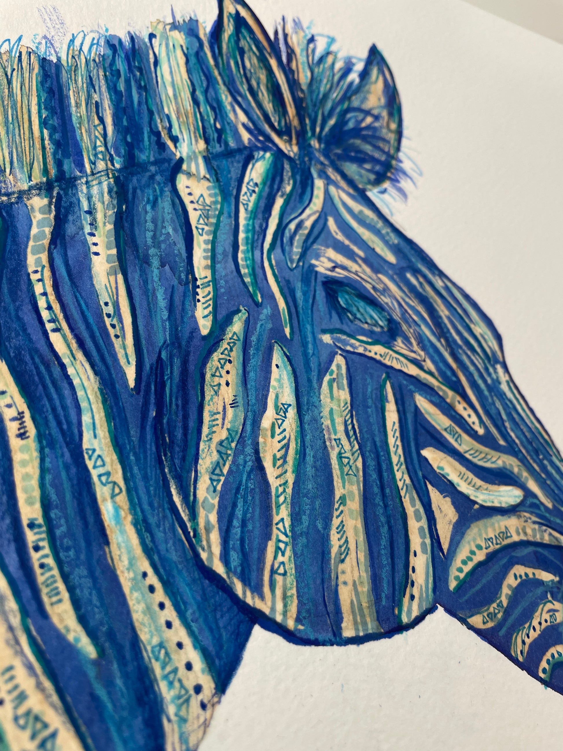 Blue zebra original art