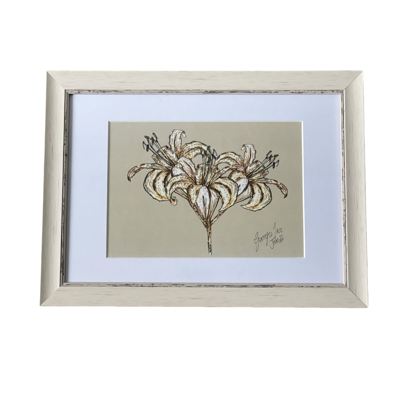 Neutral framed flower print 