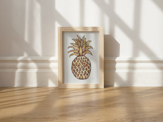 Pineapple Art Print, Tropical Pineapple Print